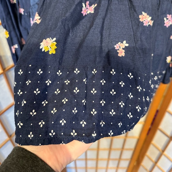 Old Navy Blue Floral Print Peasant Top XL - Picture 5 of 9